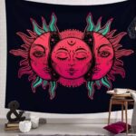 Grote doek Zonnen in Pink on Black