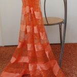 Shawl oranje gestreept voile
